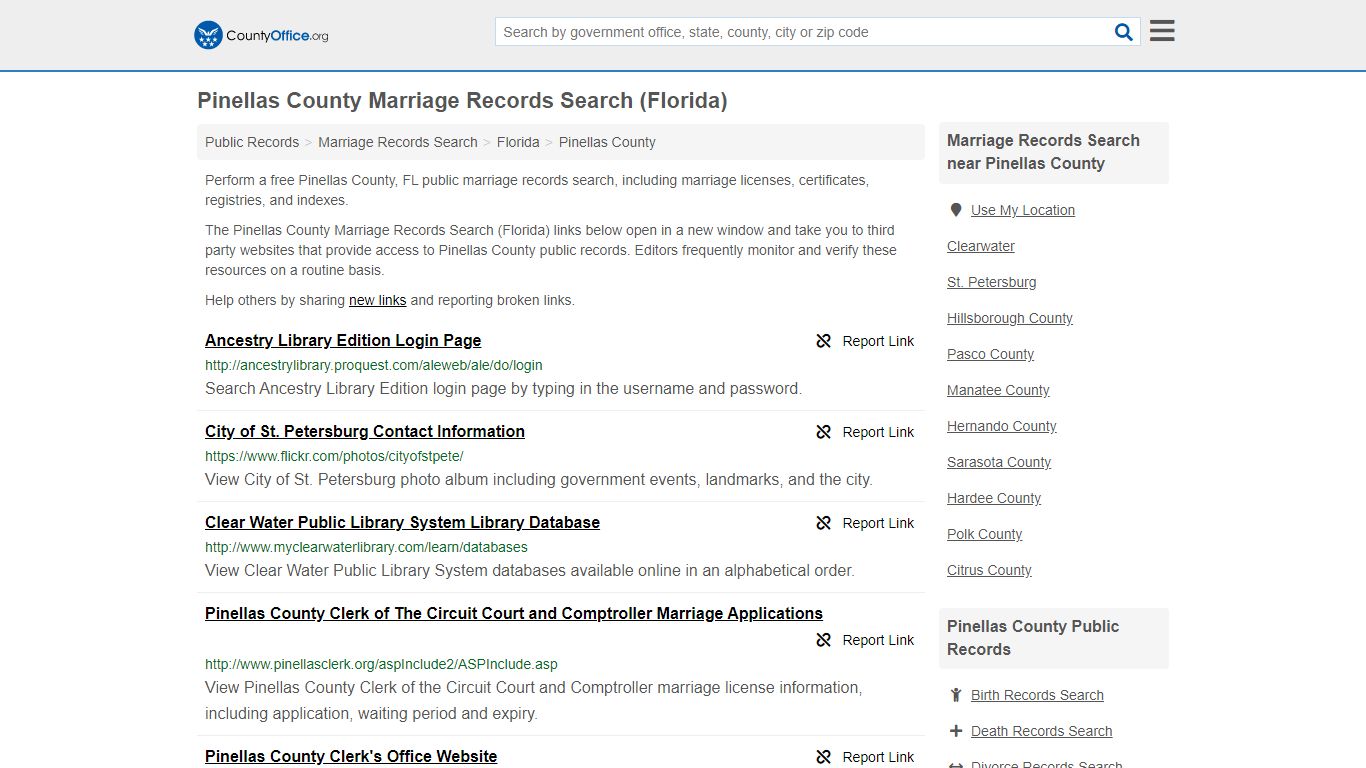 Marriage Records Search - Pinellas County, FL (Marriage ...